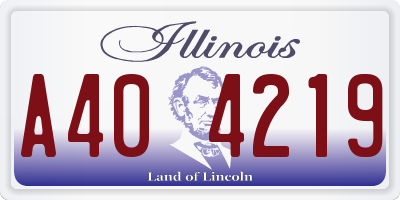 IL license plate A404219