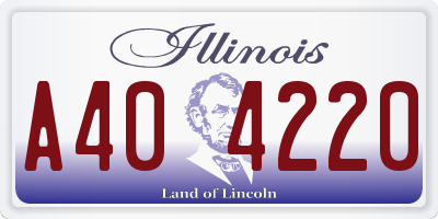 IL license plate A404220