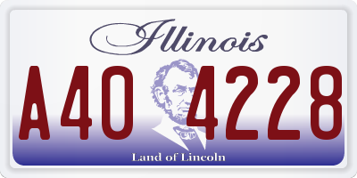 IL license plate A404228