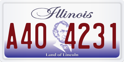 IL license plate A404231
