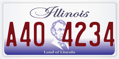 IL license plate A404234