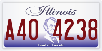 IL license plate A404238