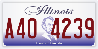 IL license plate A404239