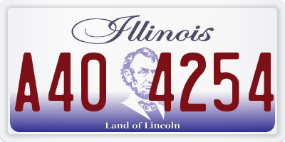 IL license plate A404254