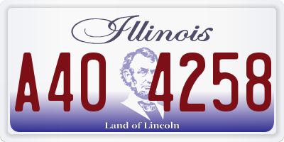 IL license plate A404258