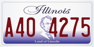 IL license plate A404275