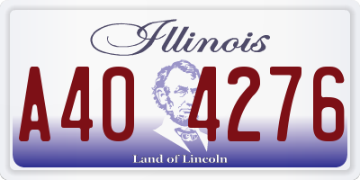 IL license plate A404276