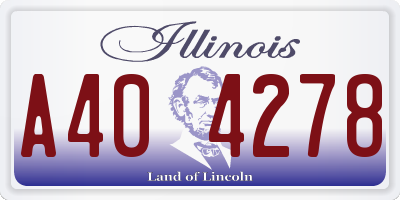 IL license plate A404278