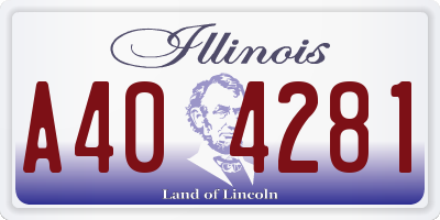IL license plate A404281
