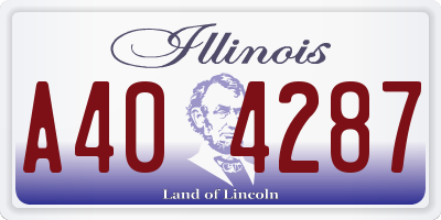 IL license plate A404287