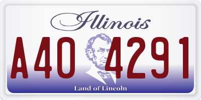 IL license plate A404291
