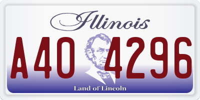 IL license plate A404296