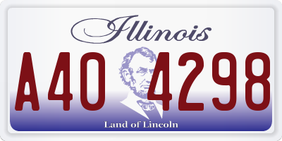 IL license plate A404298