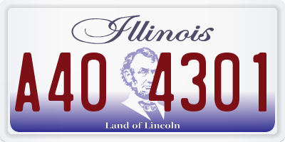 IL license plate A404301