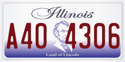 IL license plate A404306