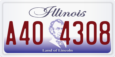 IL license plate A404308