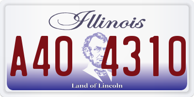IL license plate A404310