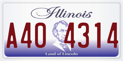 IL license plate A404314