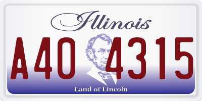 IL license plate A404315