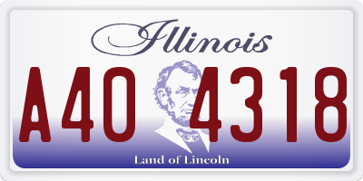 IL license plate A404318