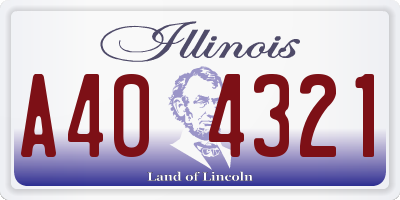 IL license plate A404321