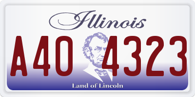 IL license plate A404323