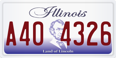 IL license plate A404326