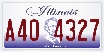 IL license plate A404327