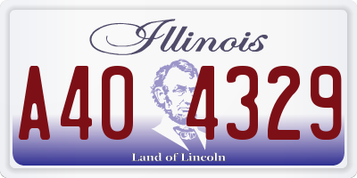 IL license plate A404329