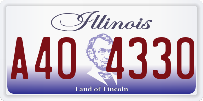 IL license plate A404330