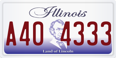 IL license plate A404333
