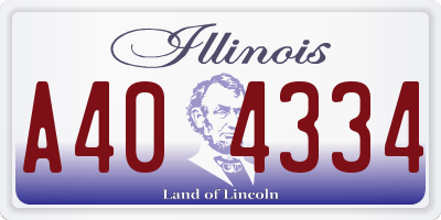 IL license plate A404334