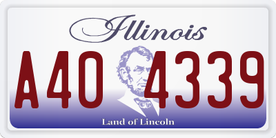 IL license plate A404339