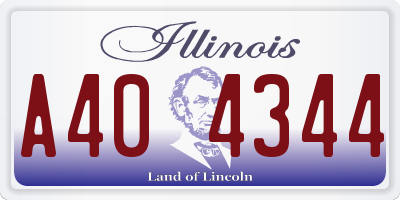 IL license plate A404344