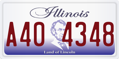 IL license plate A404348