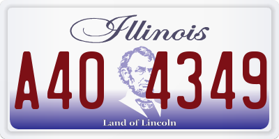 IL license plate A404349