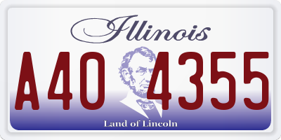 IL license plate A404355