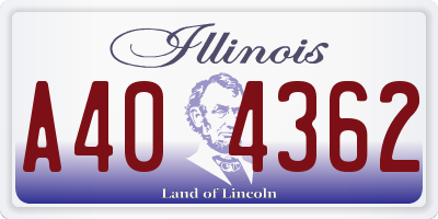 IL license plate A404362