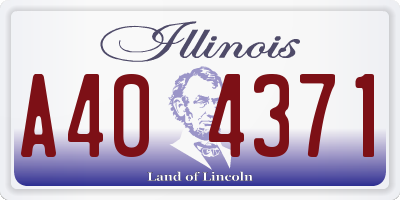IL license plate A404371