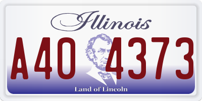 IL license plate A404373
