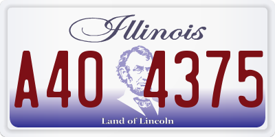 IL license plate A404375