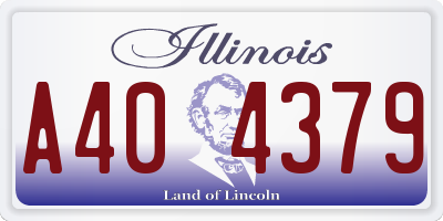 IL license plate A404379