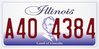 IL license plate A404384