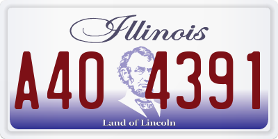 IL license plate A404391