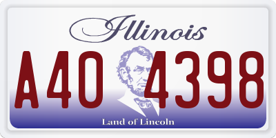 IL license plate A404398