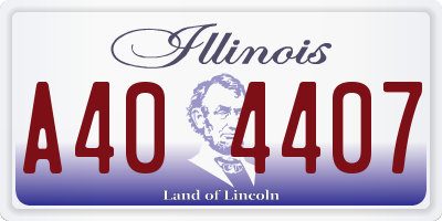 IL license plate A404407