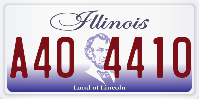 IL license plate A404410