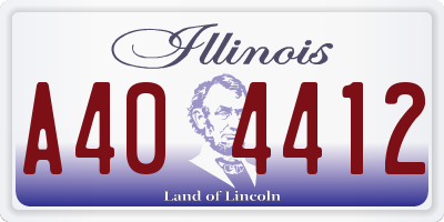 IL license plate A404412
