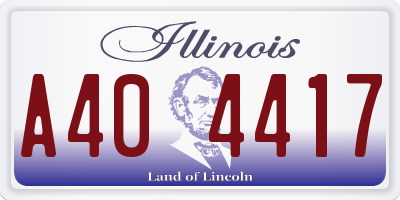 IL license plate A404417