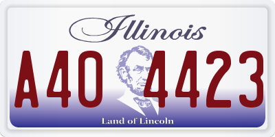 IL license plate A404423